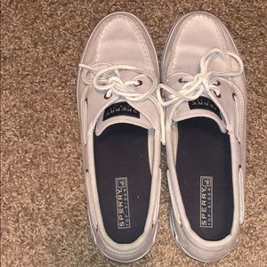 Women’s cream sperrys